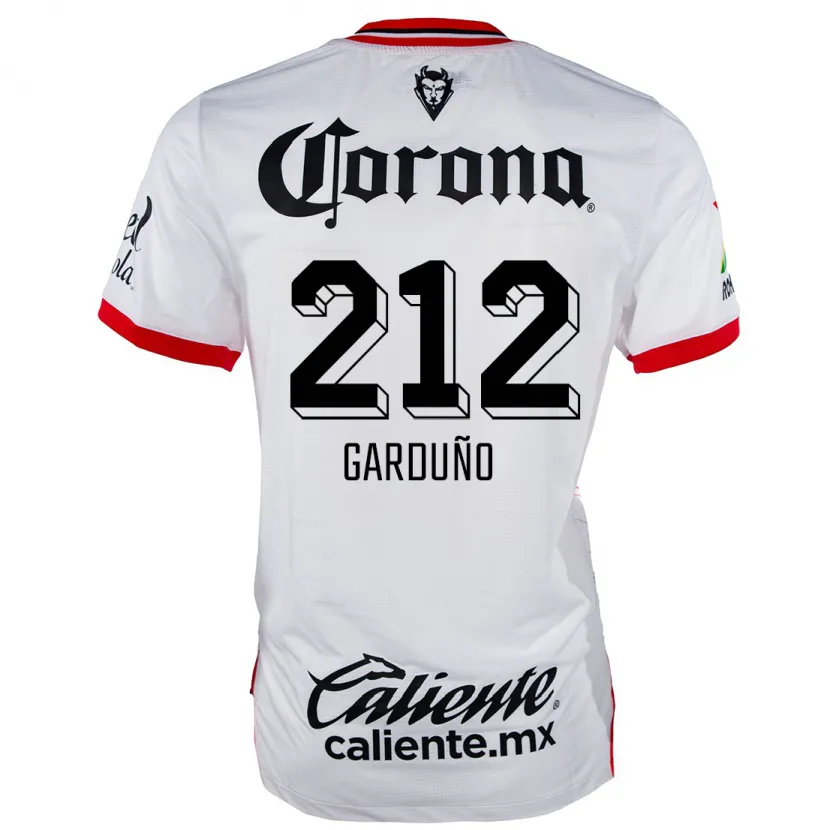 Danxen Barn Carlos Garduño #212 Vit Röd Bortatröja Matchtröjor 2024/25 Tröjor T-Tröja