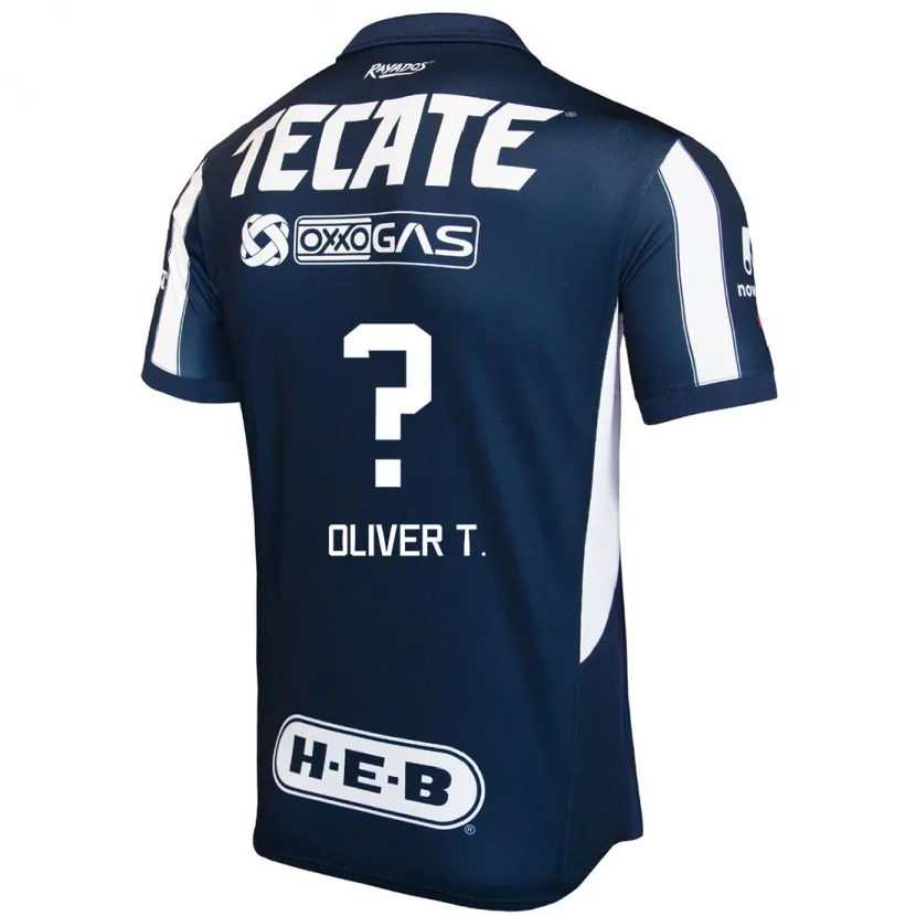 Danxen Män Óliver Torres #0 Blå Röd Vit Hemmatröja Matchtröjor 2024/25 Tröjor T-Tröja