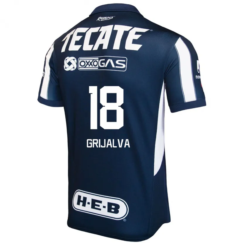 Danxen Män Áxel Grijalva #18 Blå Röd Vit Hemmatröja Matchtröjor 2024/25 Tröjor T-Tröja