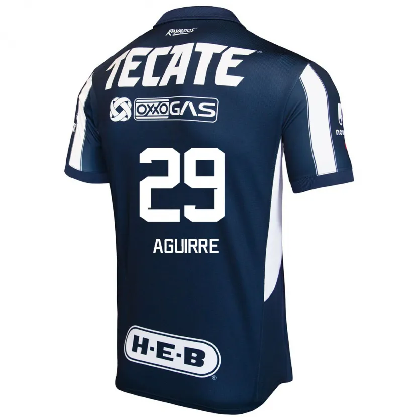 Danxen Män Rodrigo Aguirre #29 Blå Röd Vit Hemmatröja Matchtröjor 2024/25 Tröjor T-Tröja