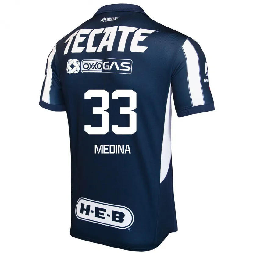 Danxen Män Stefan Medina #33 Blå Röd Vit Hemmatröja Matchtröjor 2024/25 Tröjor T-Tröja