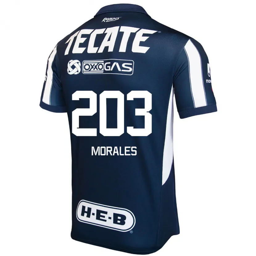 Danxen Män Alejandro Morales #203 Blå Röd Vit Hemmatröja Matchtröjor 2024/25 Tröjor T-Tröja
