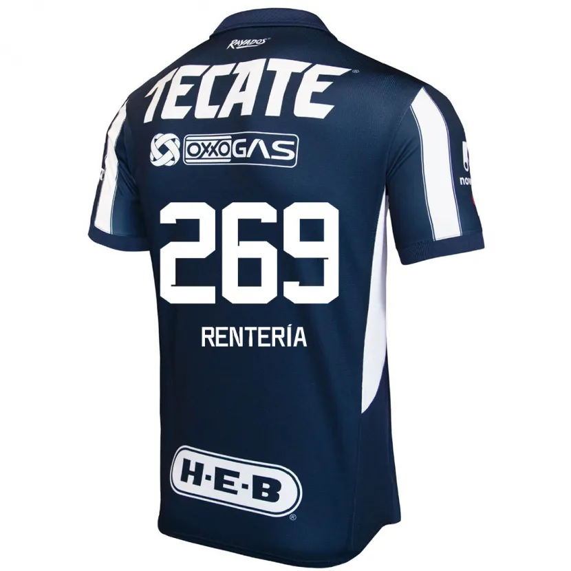 Danxen Män Rodrigo Rentería #269 Blå Röd Vit Hemmatröja Matchtröjor 2024/25 Tröjor T-Tröja