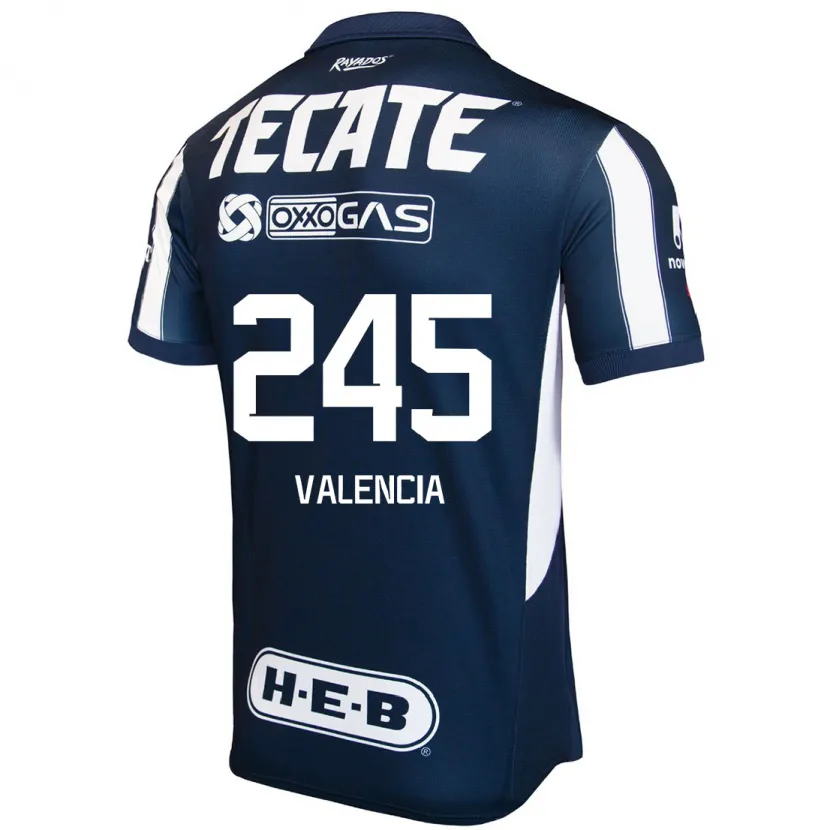 Danxen Män Cristian Valencia #245 Blå Röd Vit Hemmatröja Matchtröjor 2024/25 Tröjor T-Tröja