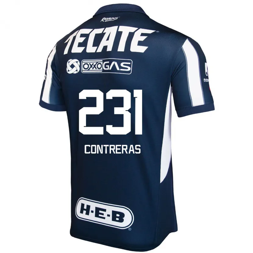 Danxen Män Óscar Contreras #231 Blå Röd Vit Hemmatröja Matchtröjor 2024/25 Tröjor T-Tröja