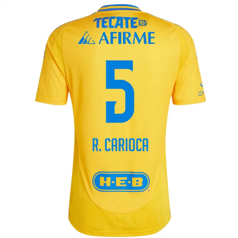 Danxen Män Rafael Carioca #5 Guld Gul Hemmatröja Matchtröjor 2024/25 Tröjor T-Tröja