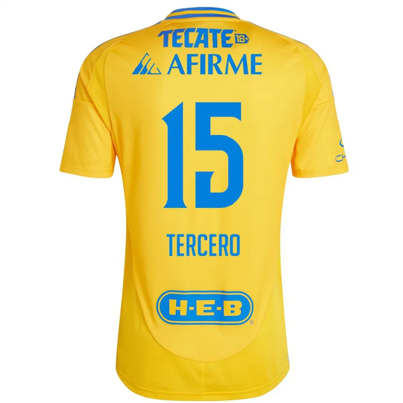 Danxen Män Eduardo Tercero #15 Guld Gul Hemmatröja Matchtröjor 2024/25 Tröjor T-Tröja