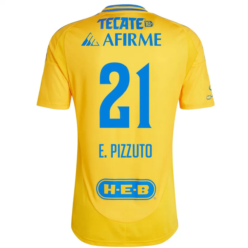 Danxen Män Eugenio Pizzuto #21 Guld Gul Hemmatröja Matchtröjor 2024/25 Tröjor T-Tröja