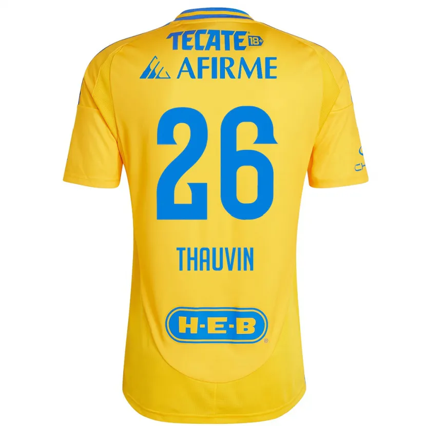 Danxen Män Florian Thauvin #26 Guld Gul Hemmatröja Matchtröjor 2024/25 Tröjor T-Tröja