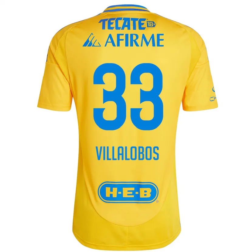 Danxen Män Vania Villalobos #33 Guld Gul Hemmatröja Matchtröjor 2024/25 Tröjor T-Tröja