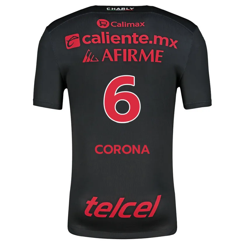 Danxen Män Joe Corona #6 Svart Röd Hemmatröja Matchtröjor 2024/25 Tröjor T-Tröja