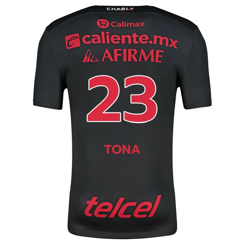 Danxen Män Iván Tona #23 Svart Röd Hemmatröja Matchtröjor 2024/25 Tröjor T-Tröja