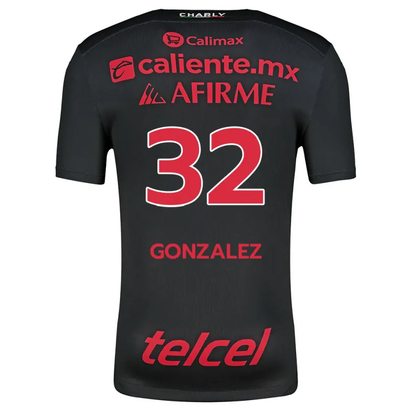 Danxen Män Carlos González #32 Svart Röd Hemmatröja Matchtröjor 2024/25 Tröjor T-Tröja