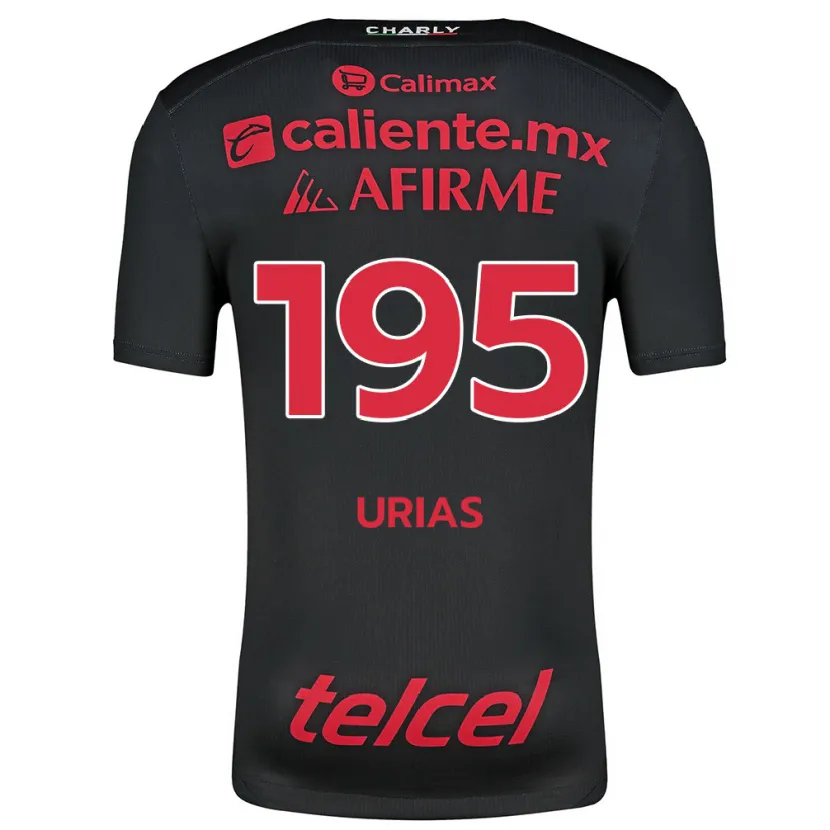 Danxen Män Héctor Urías #195 Svart Röd Hemmatröja Matchtröjor 2024/25 Tröjor T-Tröja