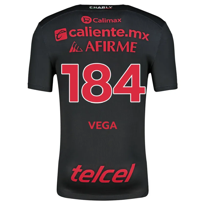 Danxen Män Daniel Vega #184 Svart Röd Hemmatröja Matchtröjor 2024/25 Tröjor T-Tröja