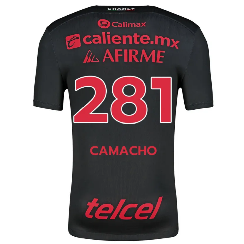 Danxen Män Javier Camacho #281 Svart Röd Hemmatröja Matchtröjor 2024/25 Tröjor T-Tröja