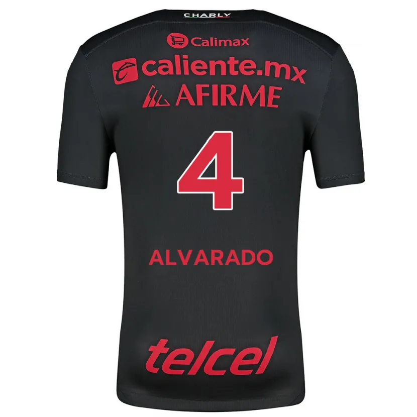 Danxen Män Mónica Alvarado #4 Svart Röd Hemmatröja Matchtröjor 2024/25 Tröjor T-Tröja