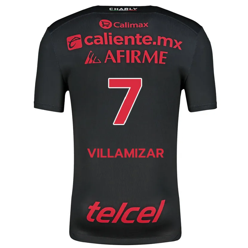 Danxen Män Paola Villamizar #7 Svart Röd Hemmatröja Matchtröjor 2024/25 Tröjor T-Tröja