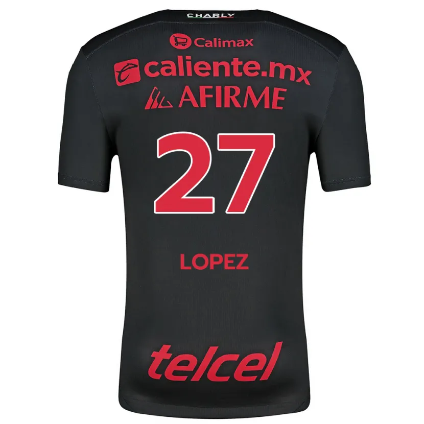 Danxen Män Victoria López #27 Svart Röd Hemmatröja Matchtröjor 2024/25 Tröjor T-Tröja