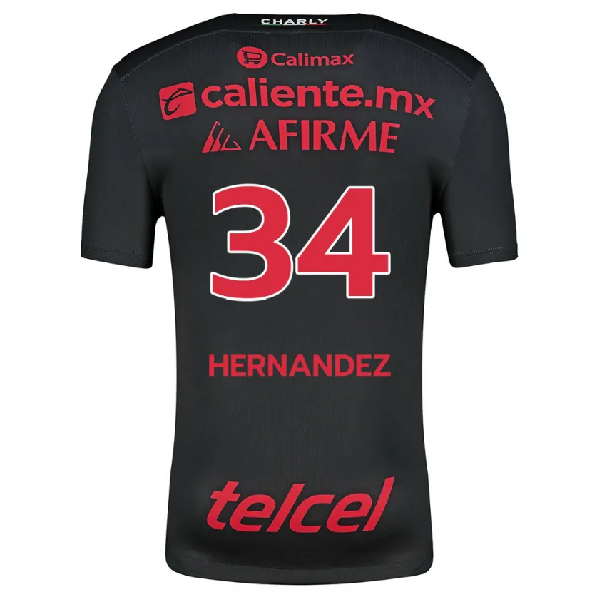 Danxen Män Kimberly Hernández #34 Svart Röd Hemmatröja Matchtröjor 2024/25 Tröjor T-Tröja