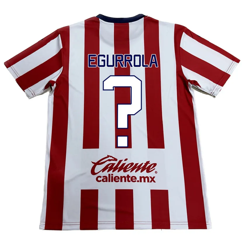 Danxen Män Luis Egurrola #0 Röd Vit Hemmatröja Matchtröjor 2024/25 Tröjor T-Tröja