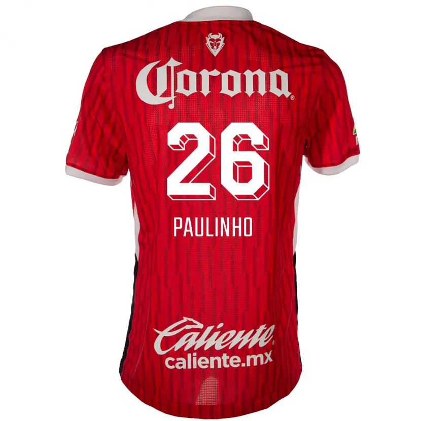 Danxen Män Paulinho #26 Röd Vit Hemmatröja Matchtröjor 2024/25 Tröjor T-Tröja