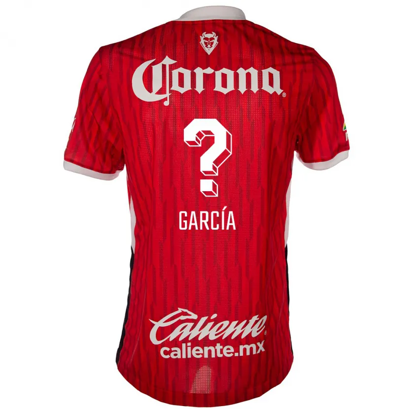 Danxen Män Carlos García #0 Röd Vit Hemmatröja Matchtröjor 2024/25 Tröjor T-Tröja