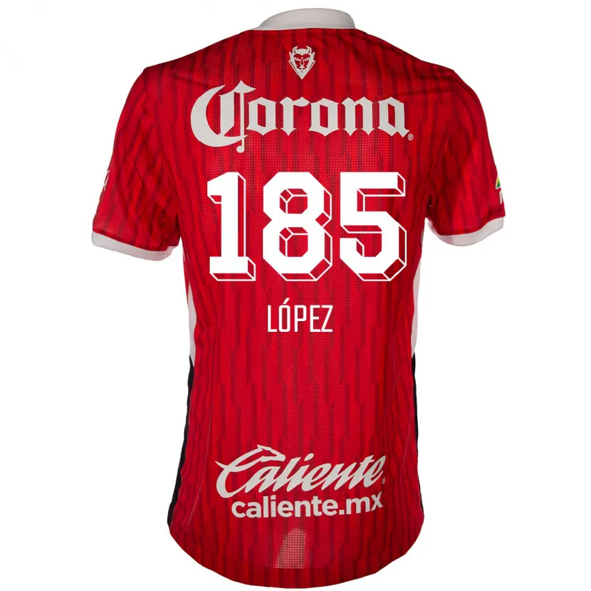 Danxen Män David López #185 Röd Vit Hemmatröja Matchtröjor 2024/25 Tröjor T-Tröja