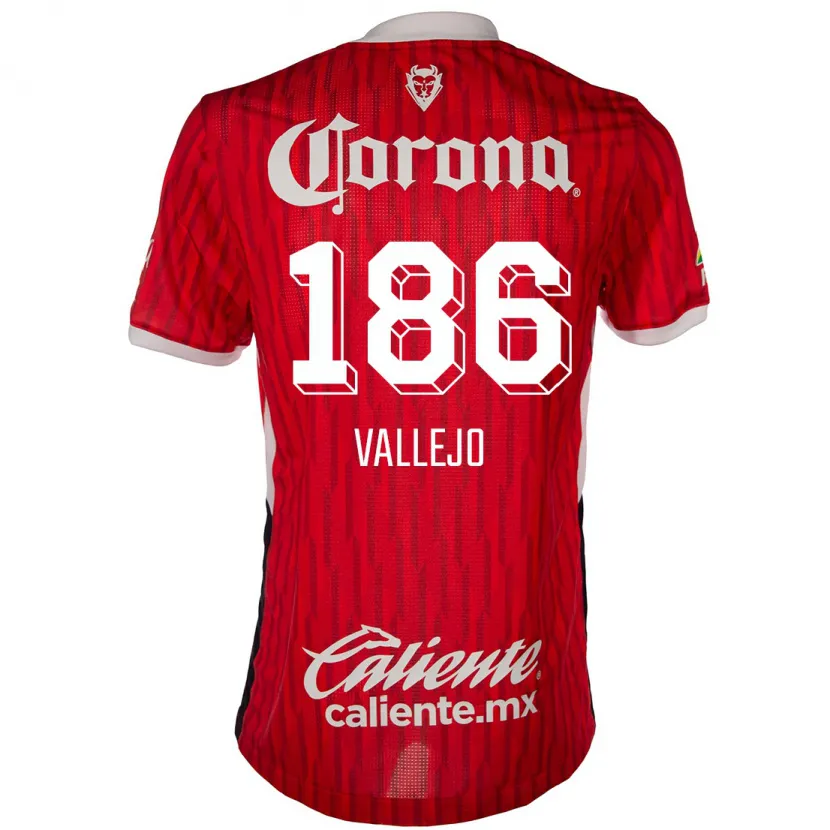 Danxen Män Saúl Vallejo #186 Röd Vit Hemmatröja Matchtröjor 2024/25 Tröjor T-Tröja
