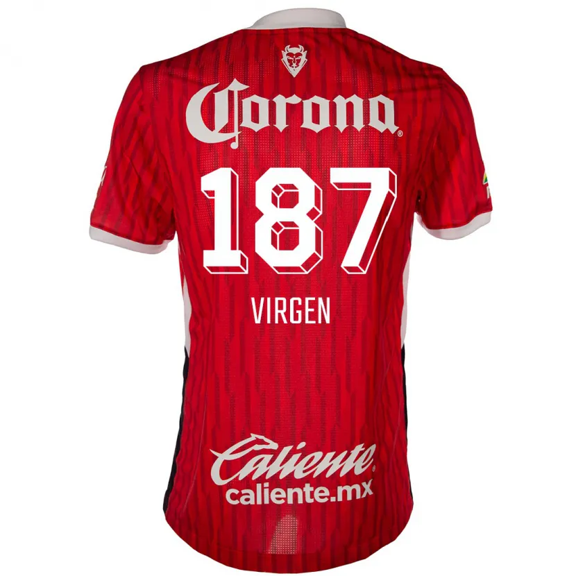 Danxen Män Oswaldo Virgen #187 Röd Vit Hemmatröja Matchtröjor 2024/25 Tröjor T-Tröja