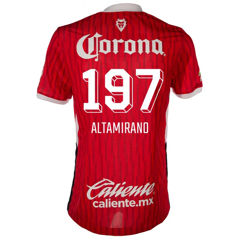 Danxen Män Óscar Altamirano #197 Röd Vit Hemmatröja Matchtröjor 2024/25 Tröjor T-Tröja