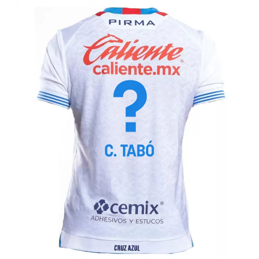 Danxen Män Christian Tabó #0 Vit Blå Bortatröja Matchtröjor 2024/25 Tröjor T-Tröja