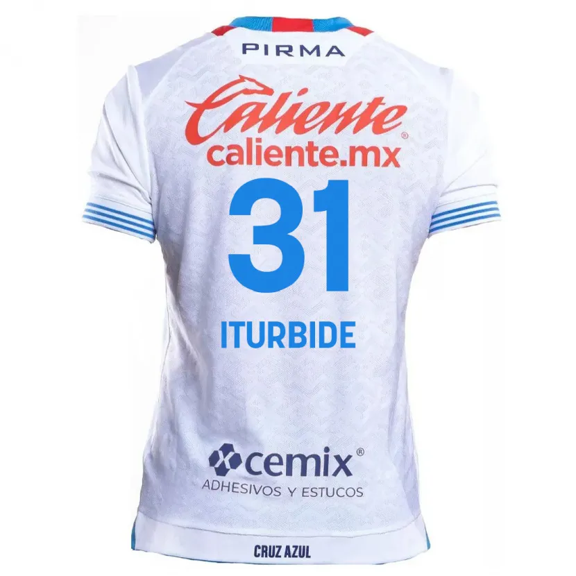 Danxen Män Luis Iturbide #31 Vit Blå Bortatröja Matchtröjor 2024/25 Tröjor T-Tröja