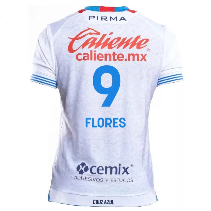 Danxen Män Daniela Flores #9 Vit Blå Bortatröja Matchtröjor 2024/25 Tröjor T-Tröja