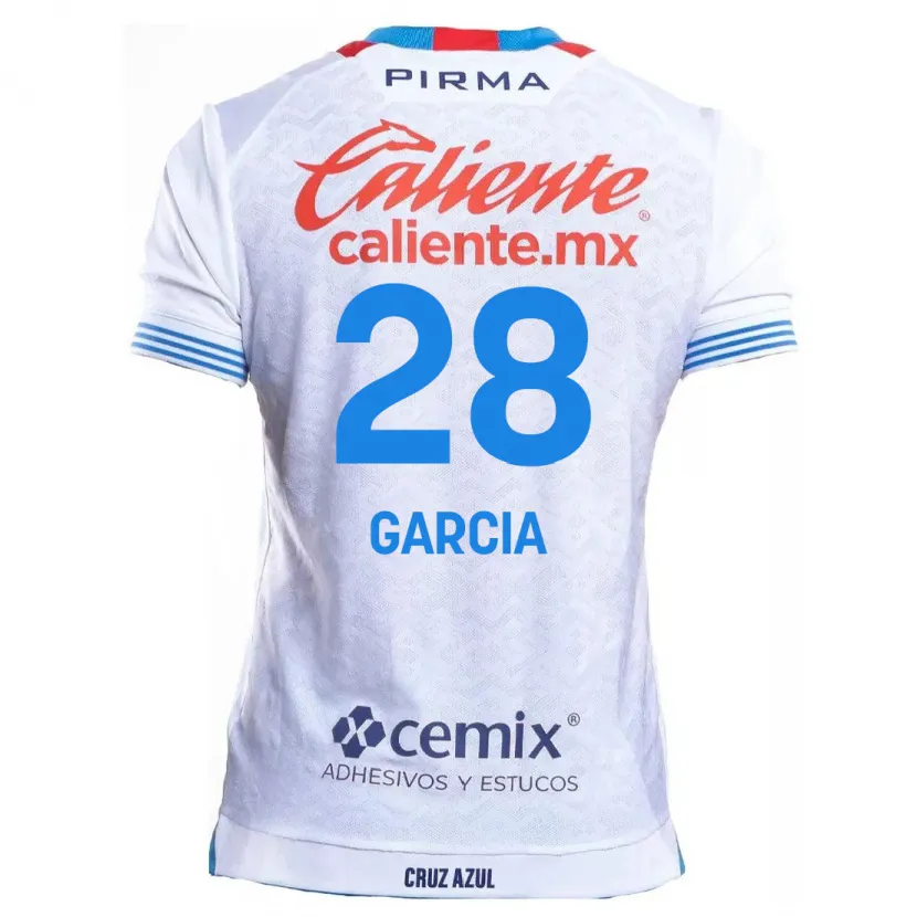 Danxen Män Ana Garcia #28 Vit Blå Bortatröja Matchtröjor 2024/25 Tröjor T-Tröja