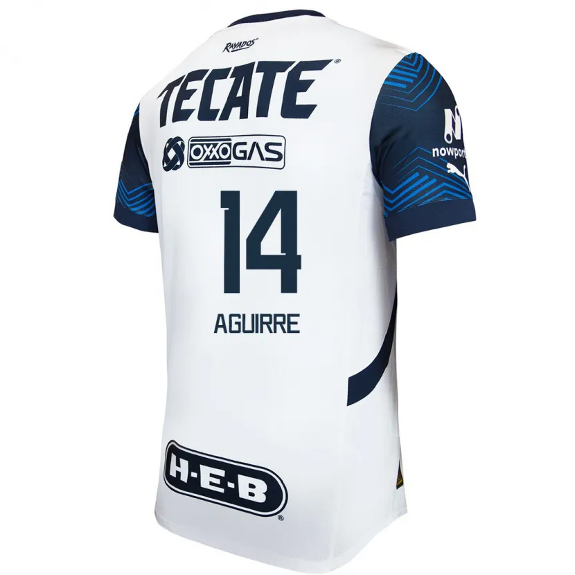 Danxen Män Érick Aguirre #14 Vit Blå Bortatröja Matchtröjor 2024/25 Tröjor T-Tröja