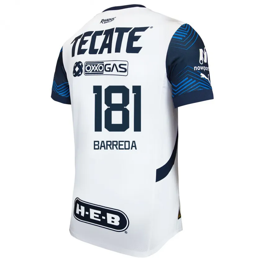 Danxen Män Dimas Barreda #181 Vit Blå Bortatröja Matchtröjor 2024/25 Tröjor T-Tröja