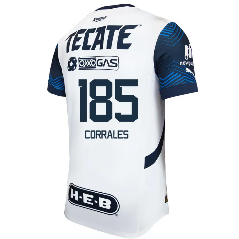 Danxen Män Ángel Corrales #185 Vit Blå Bortatröja Matchtröjor 2024/25 Tröjor T-Tröja