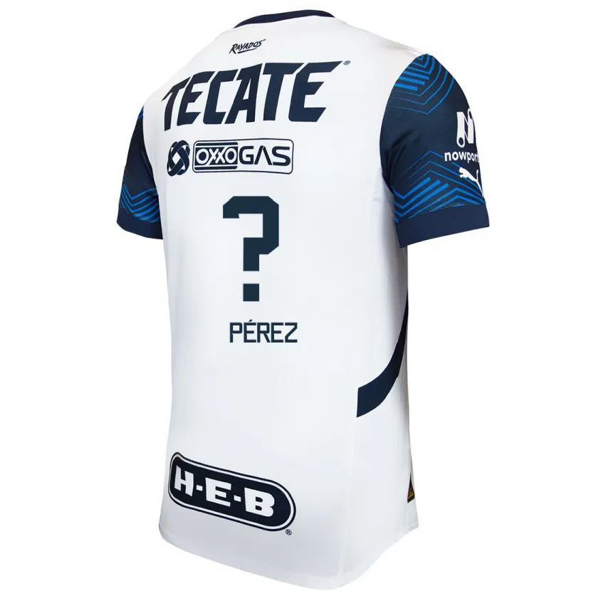 Danxen Män Axel Pérez #0 Vit Blå Bortatröja Matchtröjor 2024/25 Tröjor T-Tröja