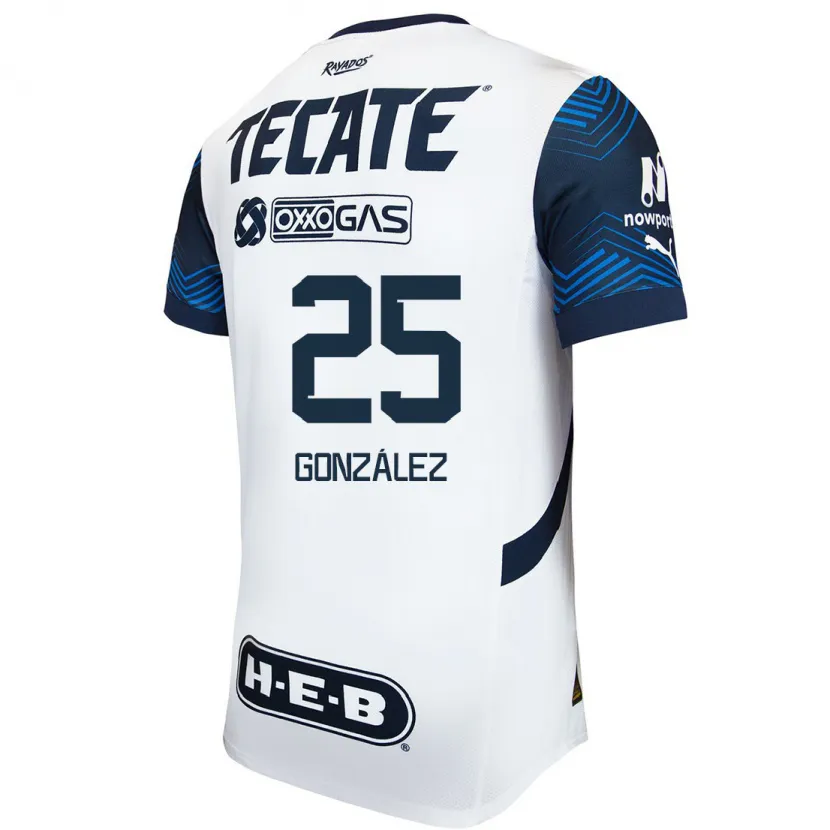 Danxen Män Jonathan González #25 Vit Blå Bortatröja Matchtröjor 2024/25 Tröjor T-Tröja