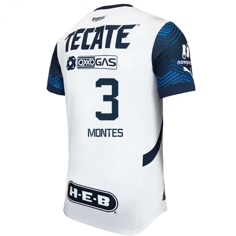 Danxen Män Cesar Montes #3 Vit Blå Bortatröja Matchtröjor 2024/25 Tröjor T-Tröja