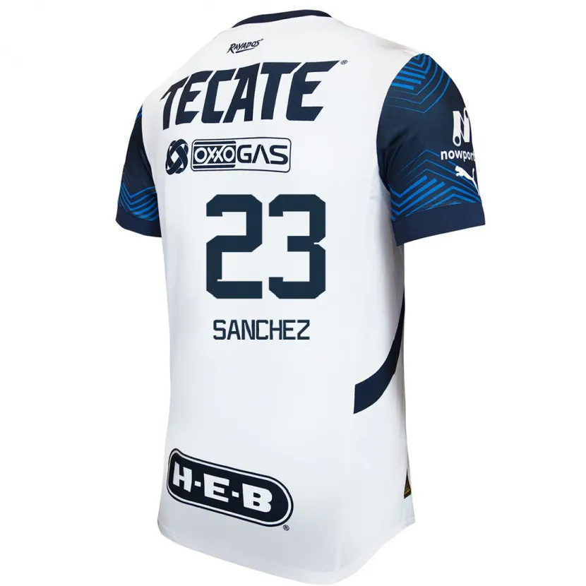 Danxen Män Gustavo Sanchez #23 Vit Blå Bortatröja Matchtröjor 2024/25 Tröjor T-Tröja