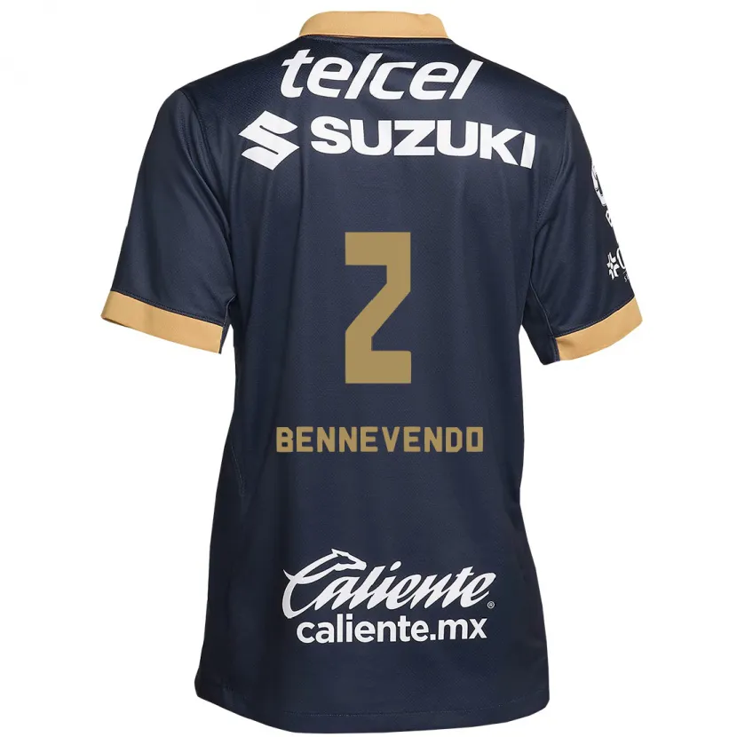 Danxen Män Pablo Bennevendo #2 Obsidian Guld Vit Bortatröja Matchtröjor 2024/25 Tröjor T-Tröja
