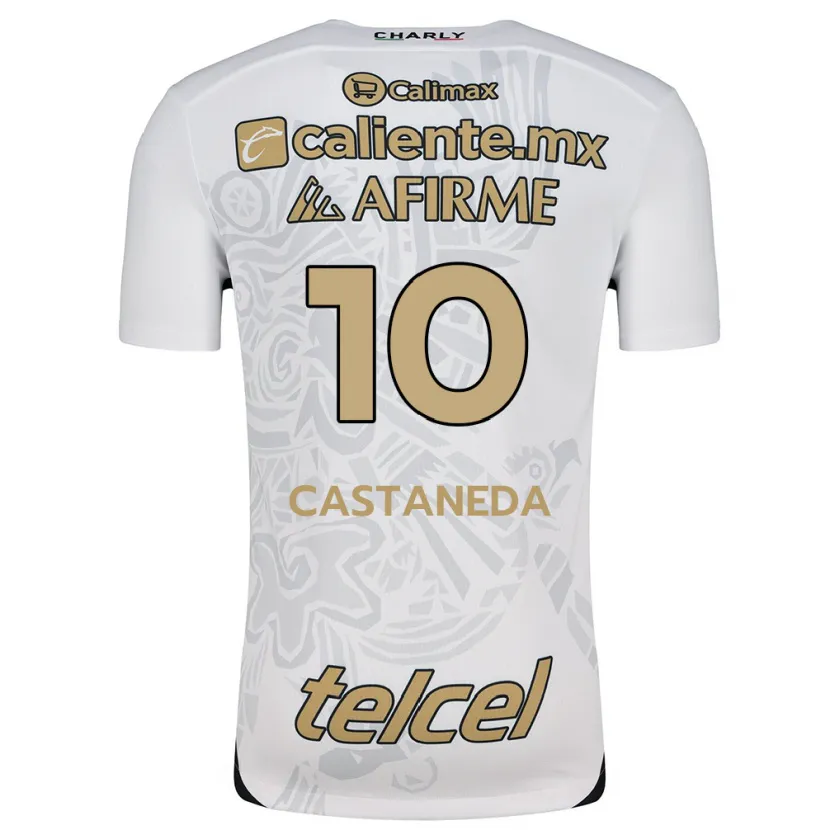 Danxen Män Kevin Castañeda #10 Vit Svart Bortatröja Matchtröjor 2024/25 Tröjor T-Tröja