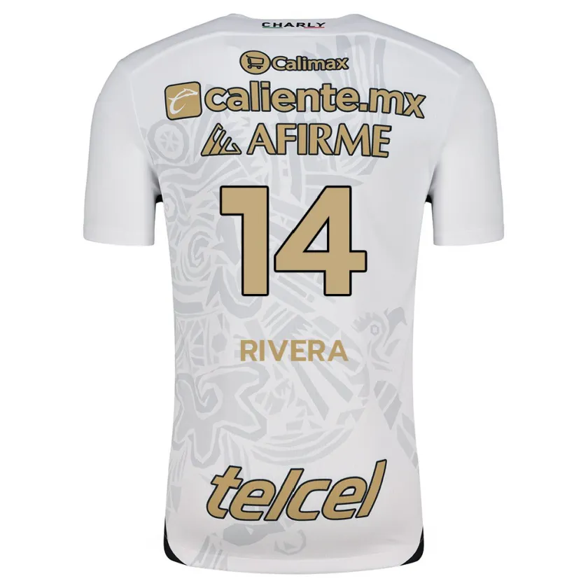 Danxen Män Christian Rivera #14 Vit Svart Bortatröja Matchtröjor 2024/25 Tröjor T-Tröja