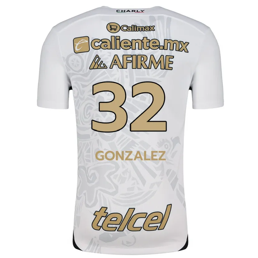 Danxen Män Carlos González #32 Vit Svart Bortatröja Matchtröjor 2024/25 Tröjor T-Tröja