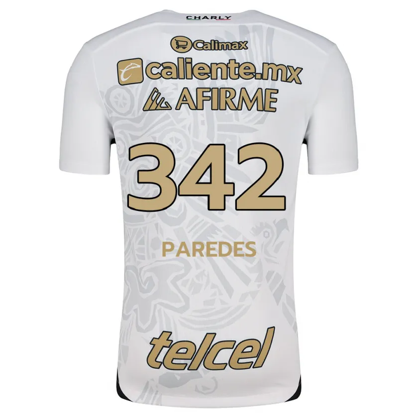 Danxen Män Santiago Paredes #342 Vit Svart Bortatröja Matchtröjor 2024/25 Tröjor T-Tröja