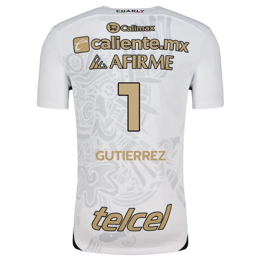 Danxen Män Alejandra Gutiérrez #1 Vit Svart Bortatröja Matchtröjor 2024/25 Tröjor T-Tröja