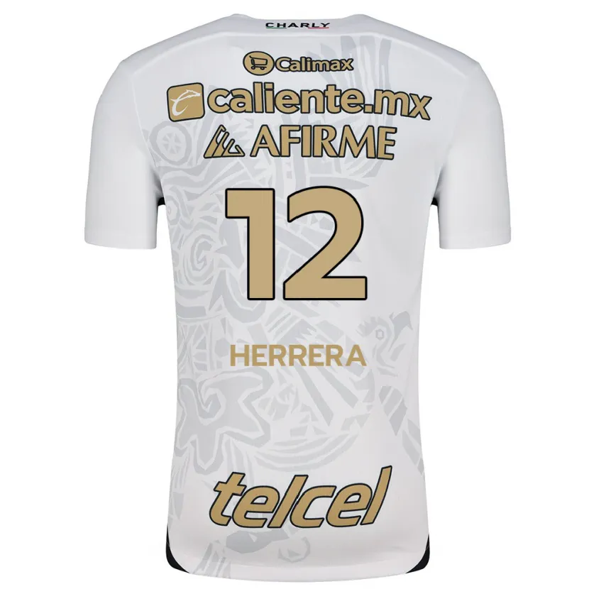 Danxen Män Melissa Herrera #12 Vit Svart Bortatröja Matchtröjor 2024/25 Tröjor T-Tröja