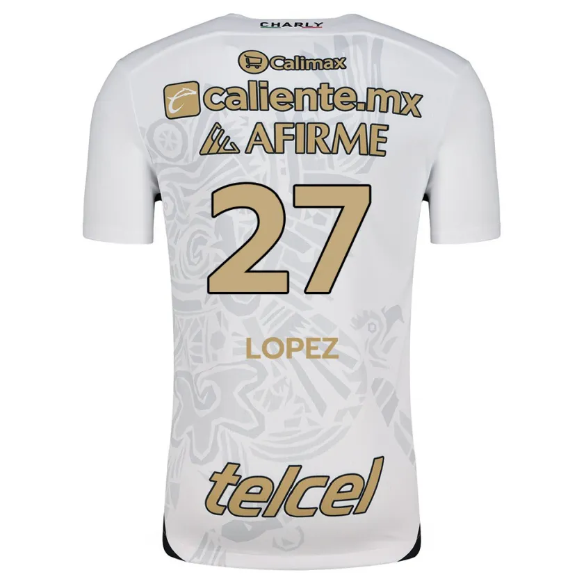 Danxen Män Victoria López #27 Vit Svart Bortatröja Matchtröjor 2024/25 Tröjor T-Tröja